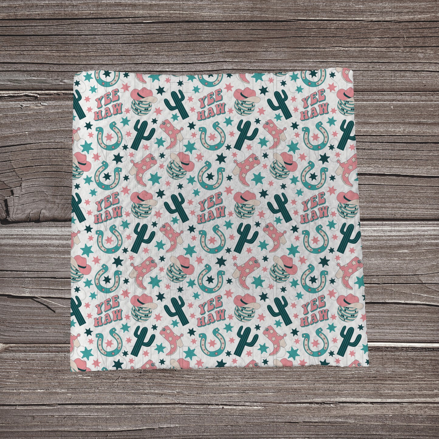 Pink & Turquoise Disco Cowgirl | Fabric Strip- Bow Making- Headwraps- Scrunchies