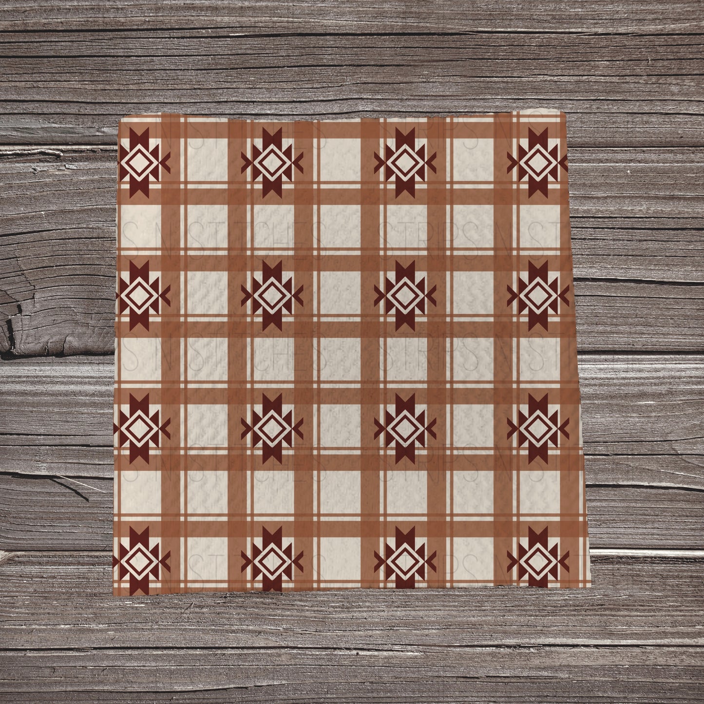 Neutral Aztec Plaid | Fabric Strip- Bow Making- Headwraps- Scrunchies