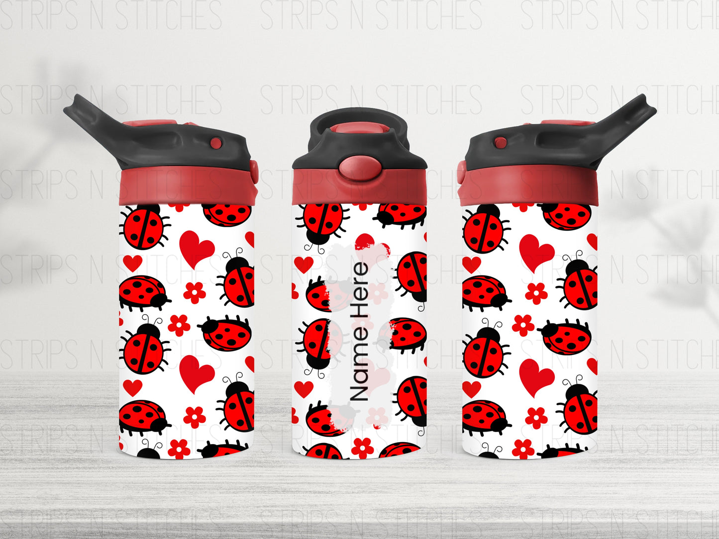 Ladybug - *Personalized* 12 Oz Flip Top Kids Tumbler- Spillproof - Stainless Steel