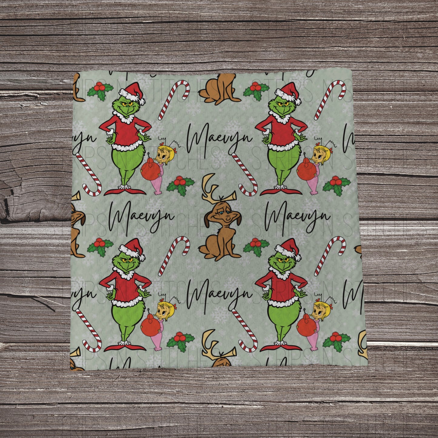 Green Guy, Cindy & Max CUSTOM NAME | Bullet Fabric Strip | Bow Making | Scrunchie | Headwraps