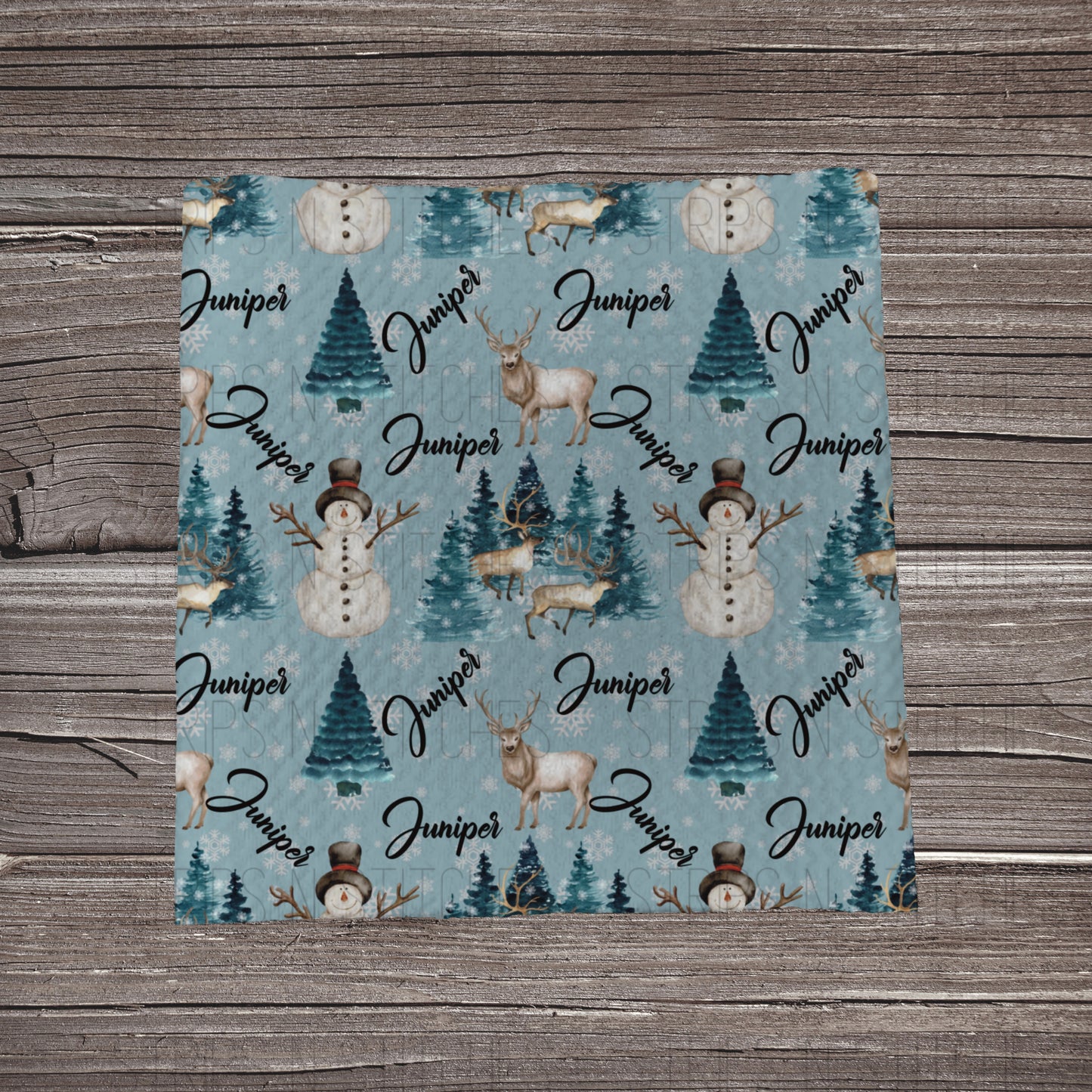 Reindeer Forest CUSTOM NAME | Bullet Fabric Strip | Bow Making | Scrunchie | Headwraps
