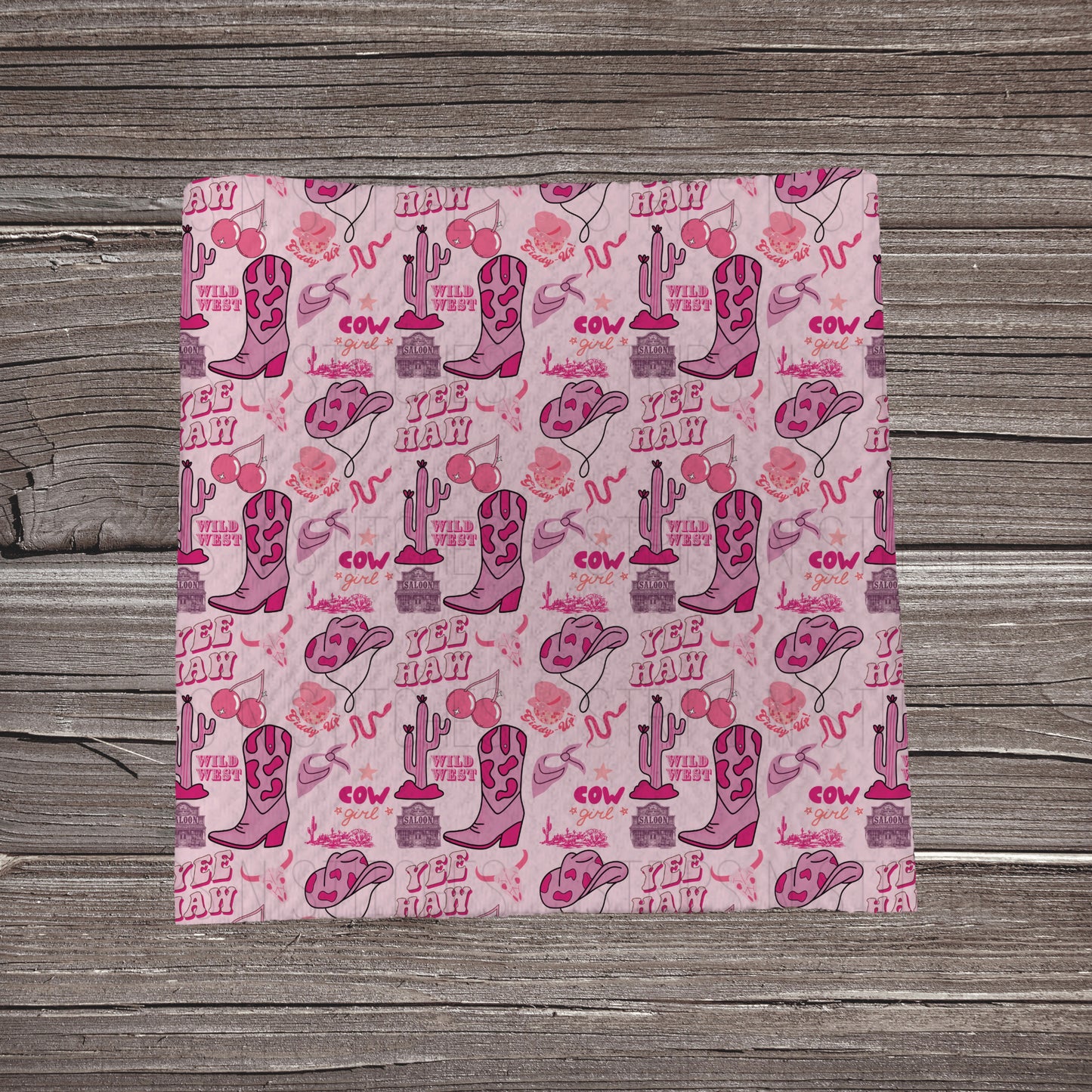 Pink Yeehaw Cowgirl | Fabric Strip- Bow Making- Headwraps- Scrunchies