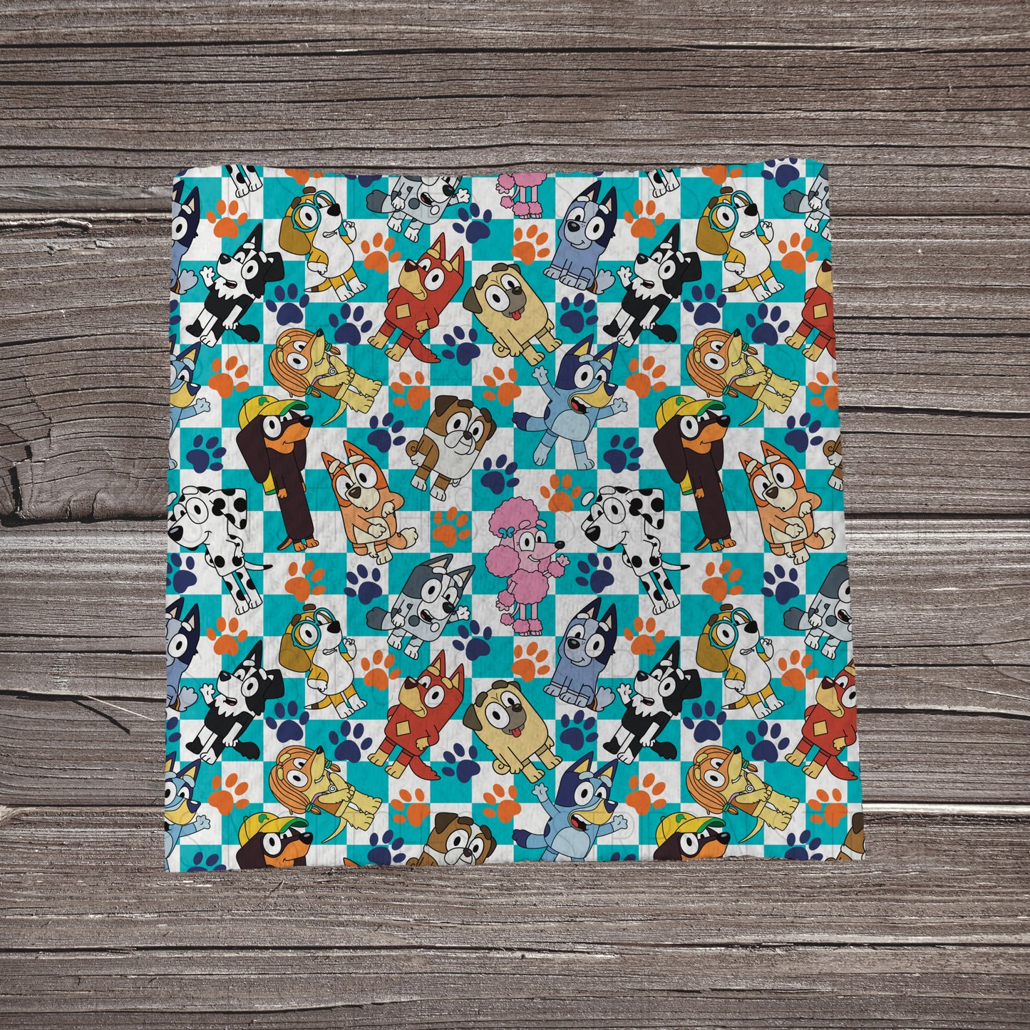 Blue Checkered Bluey & Company | Fabric Strip- Bow Making- Headwrap- Scrunchies