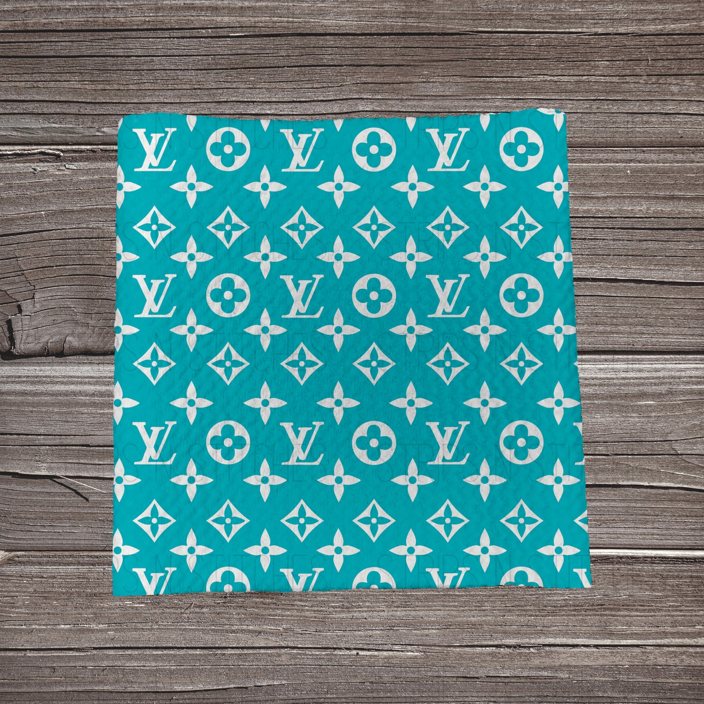 Turquoise LV | Fabric Strip- Bow Making- Headwrap- Scrunchies