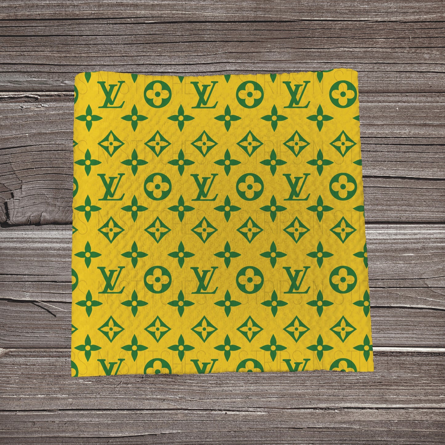 Green & Yellow LV | Fabric Strip- Bow Making- Headwrap- Scrunchies
