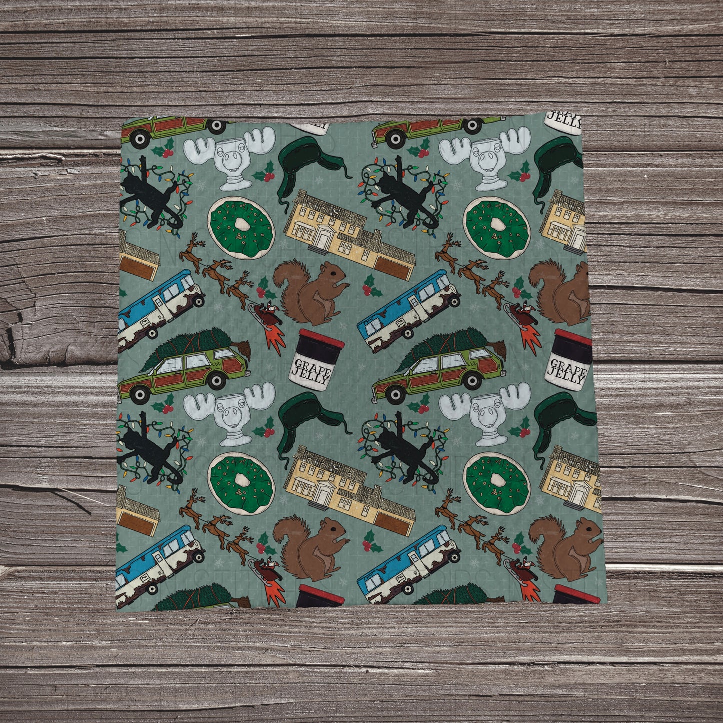 Christmas Vacation Scatter- Green | Bullet Fabric Strip | Bow Making | Scrunchie | Headwraps