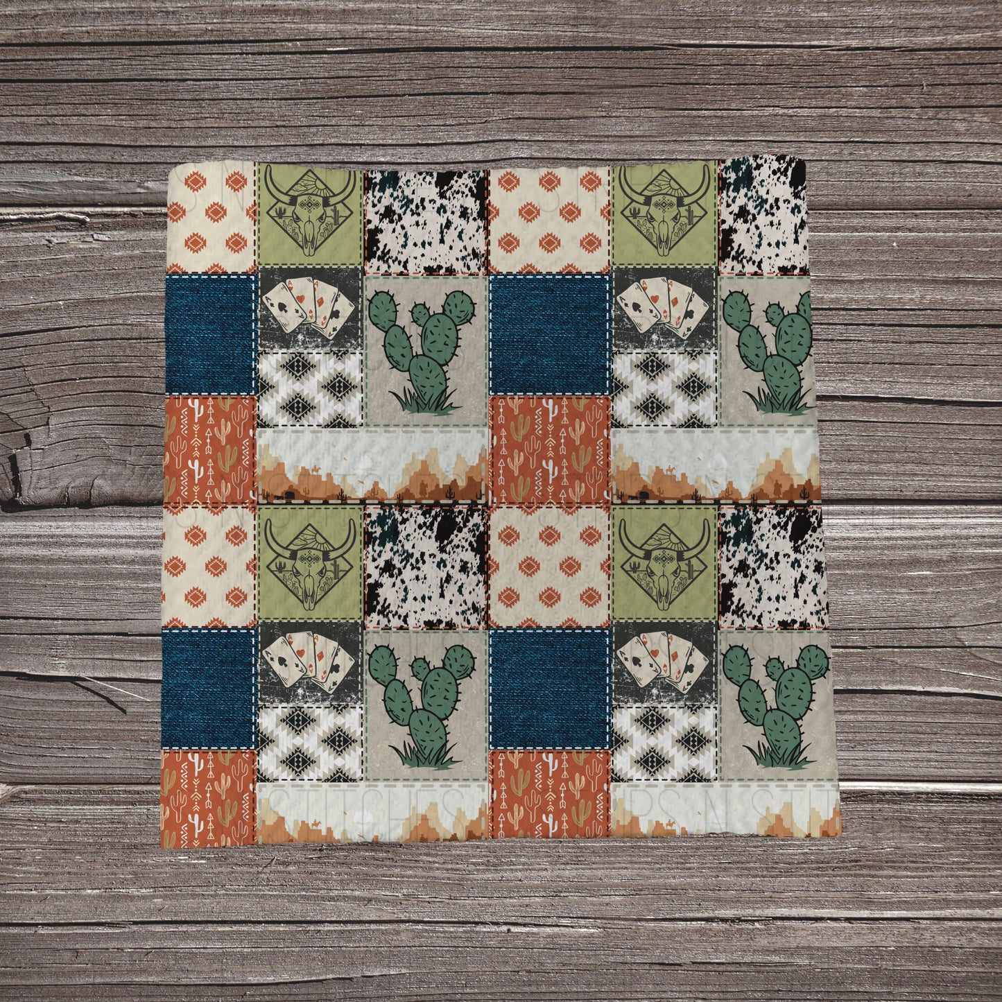 Western Desert Patchwork | Bullet Fabric Strip | Bow Making | Scrunchie | Headwraps