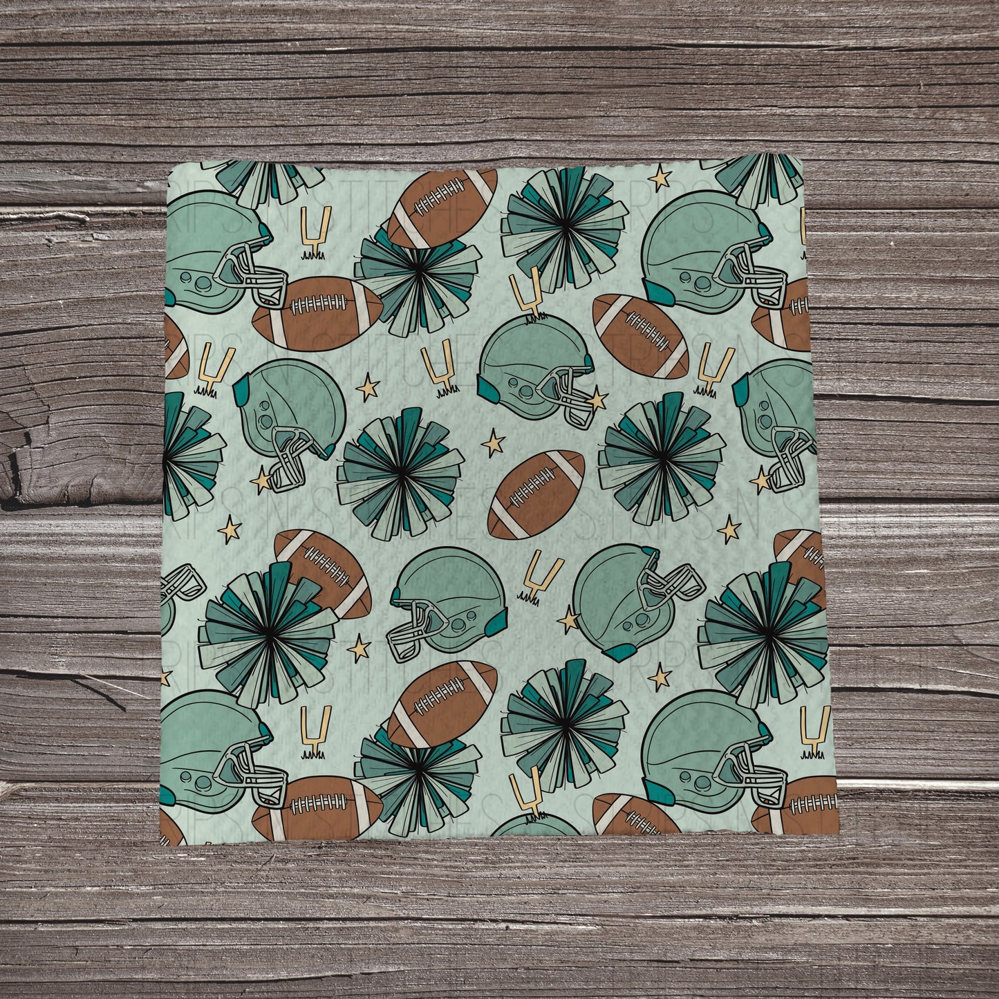 Green Football & PomPoms | Bullet Fabric Strip | Bow Making | Scrunchie | Headwraps