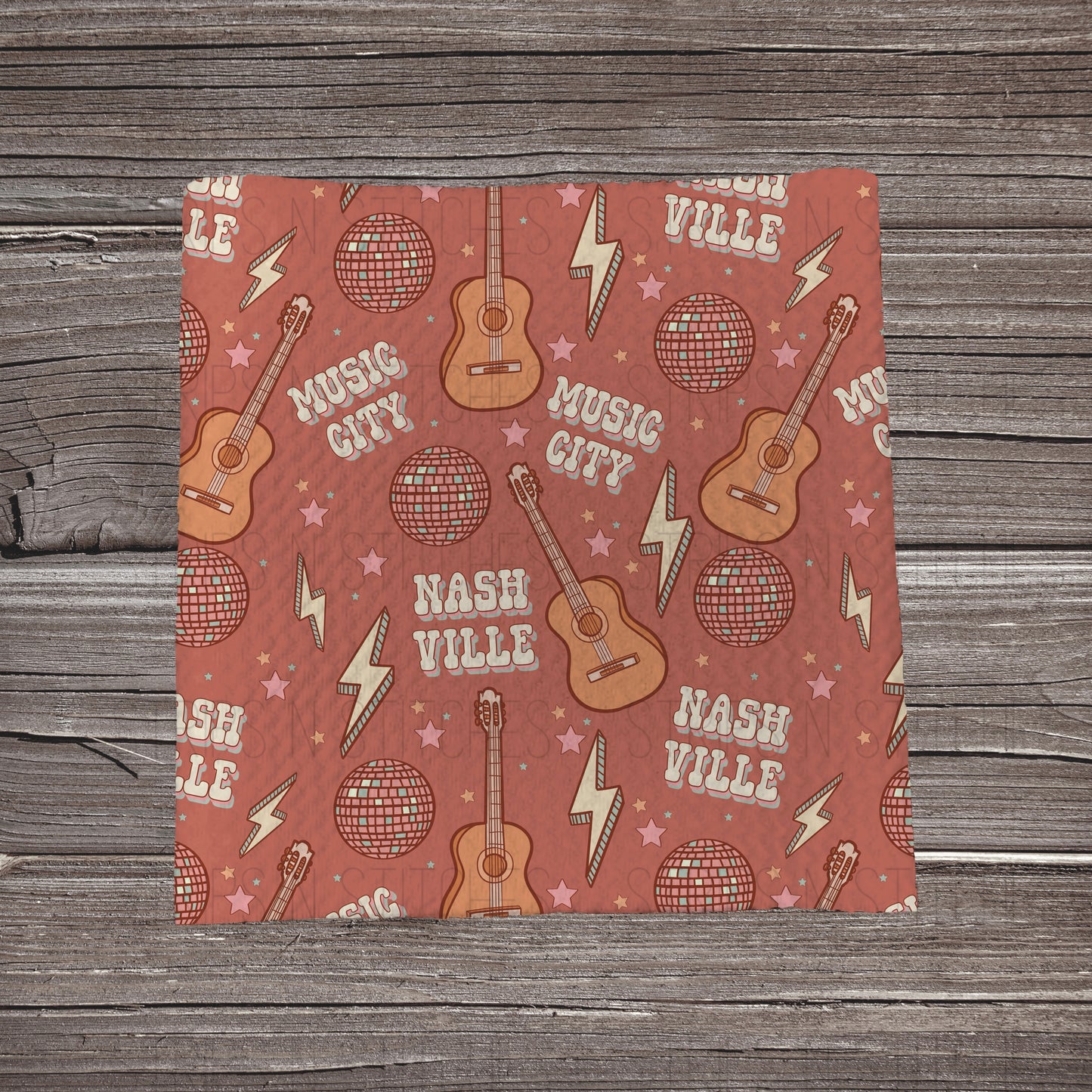 Music City Scatter- Rust Colored | Bullet Fabric Strip | Bow Making | Scrunchie | Headwraps