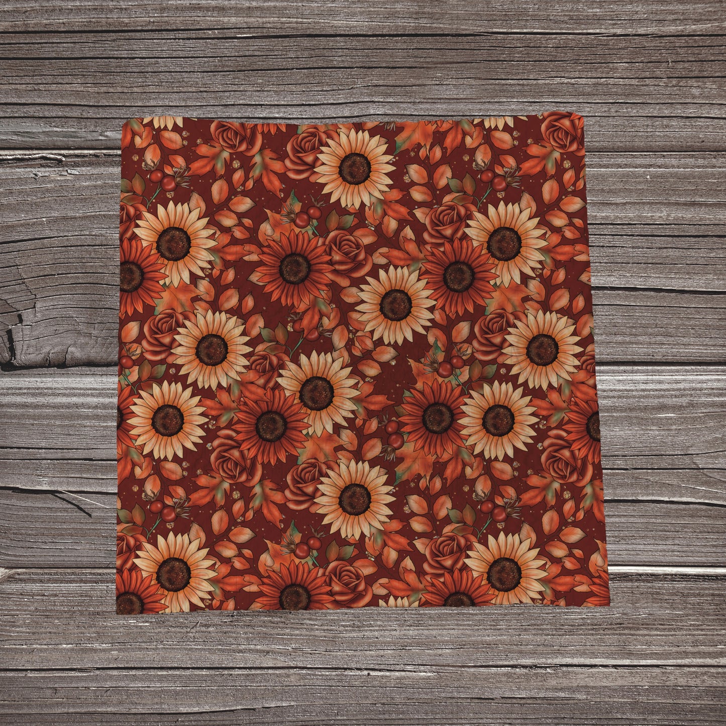 Sunflower Harvest- Dark | Fabric Strip- Bow Making- Headwraps- Scrunchies
