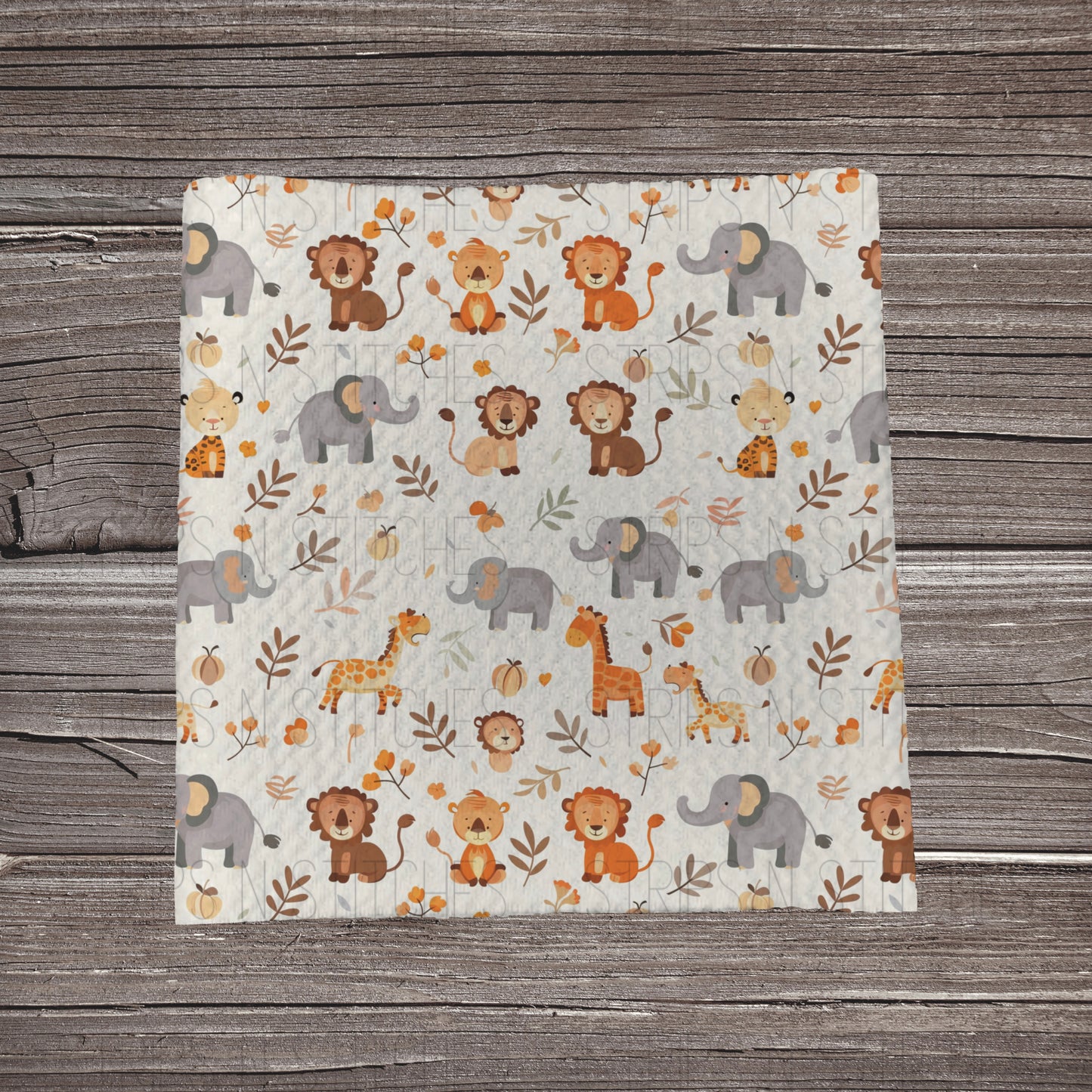 Safari Friends - White | Fabric Strip- Bow Making- Headwraps- Scrunchies