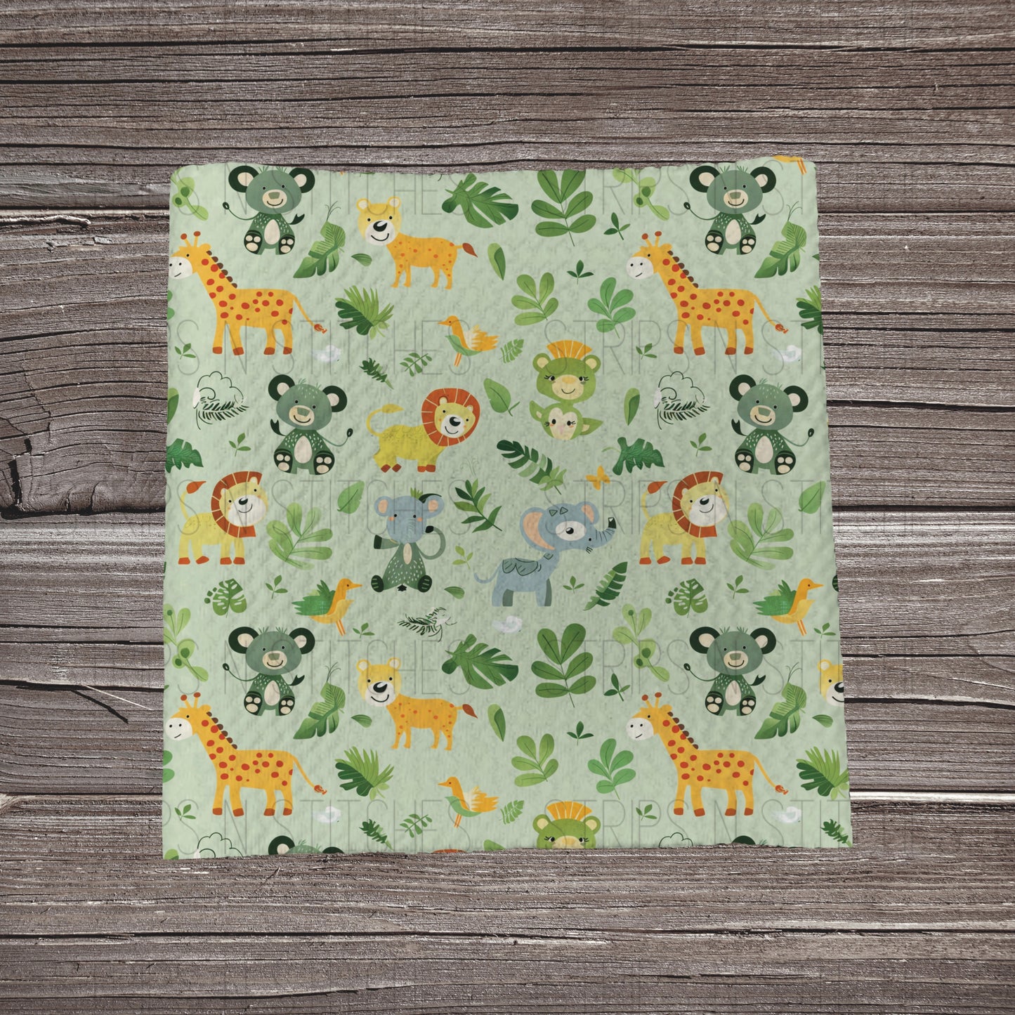 Safari Friends- Light Green | Fabric Strip- Bow Making- Headwraps- Scrunchies