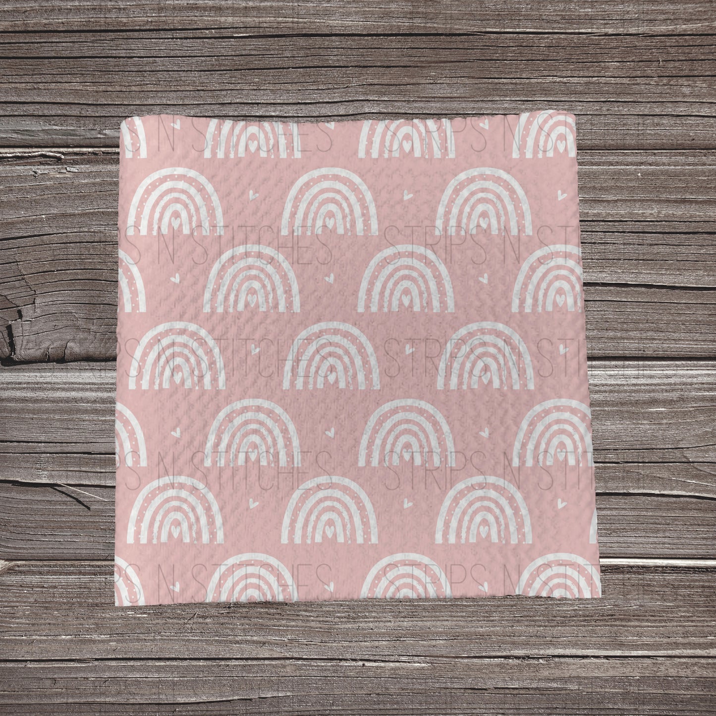 Light Pink White Rainbows | Fabric Strip- Bow Making- Headwraps- Scrunchies