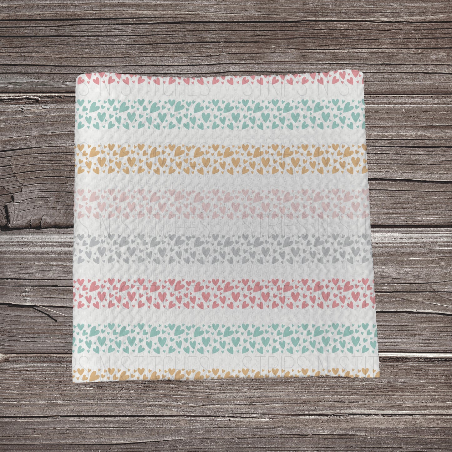 Stripes of Hearts | Fabric Strip- Bow Making- Headwraps- Scrunchies