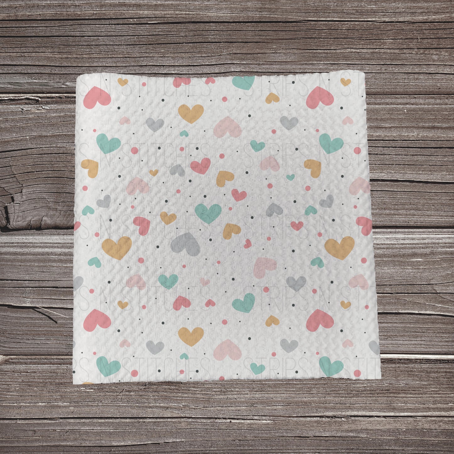 Polka Dotted Hearts | Fabric Strip- Bow Making- Headwraps- Scrunchies