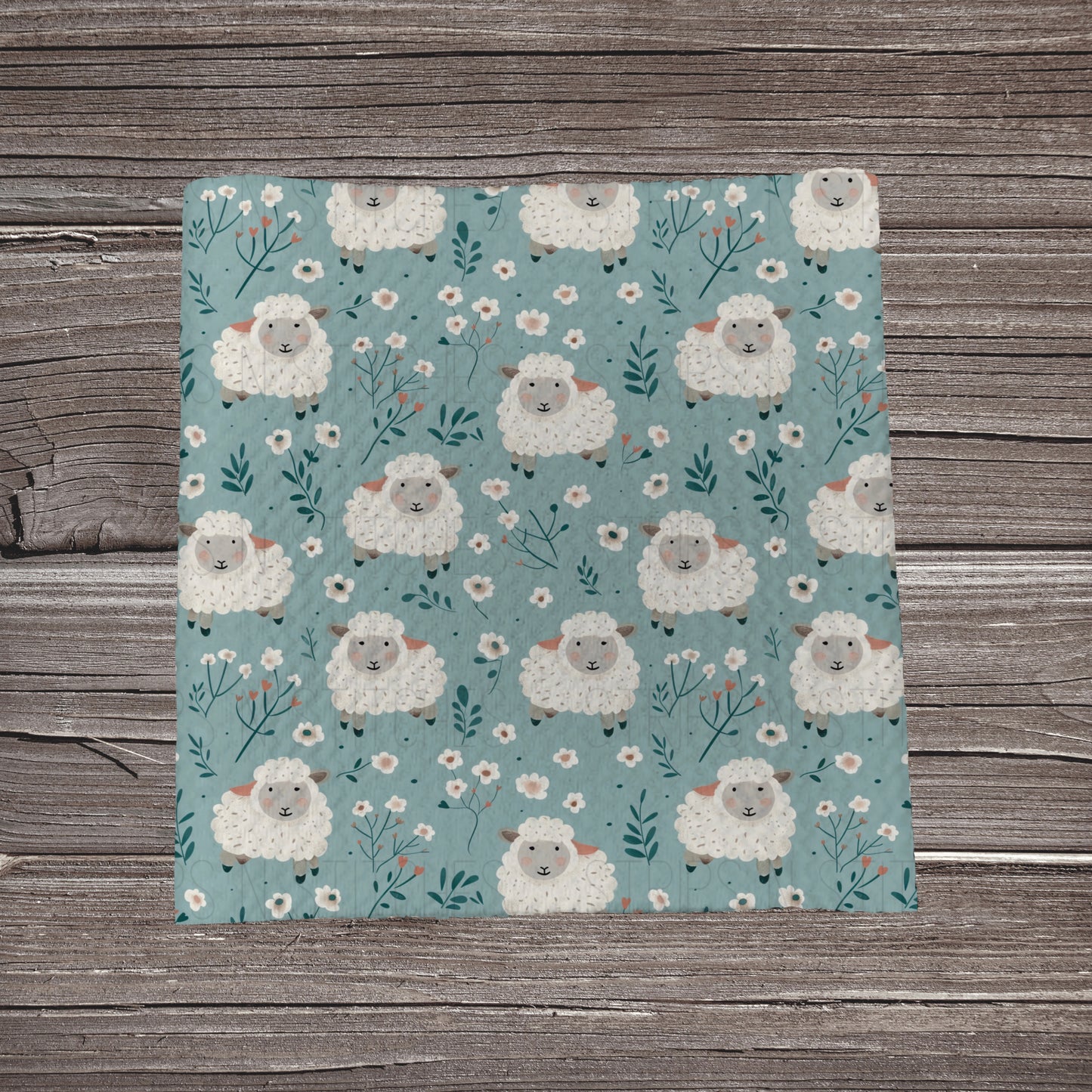 Sheep Scatter- Blue | Fabric Strip- Bow Making- Headwraps- Scrunchies