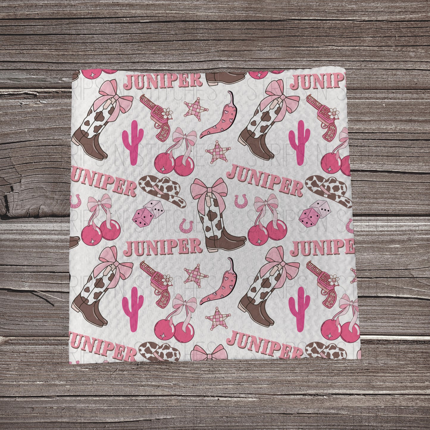 Cowgirl CUSTOM NAME | Bullet Fabric Strip | Bow Making | Scrunchie | Headwraps