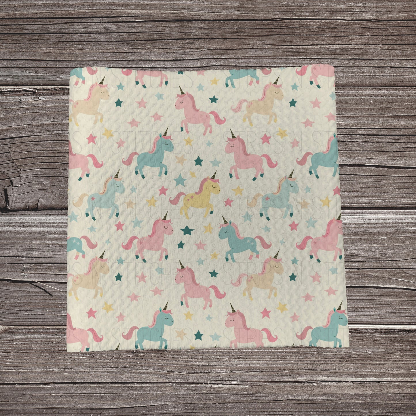 Pastel Scatter Unicorns & Stars | Fabric Strip- Bow Making- Headwraps- Scrunchies