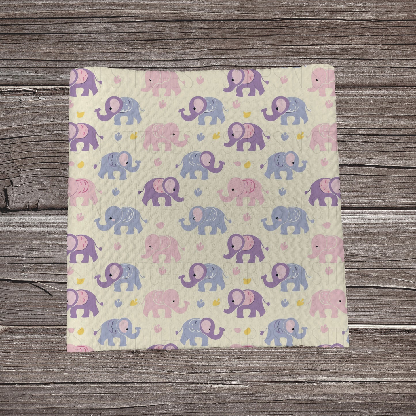 Pink & Purple Elephants | Fabric Strip- Bow Making- Headwraps- Scrunchies