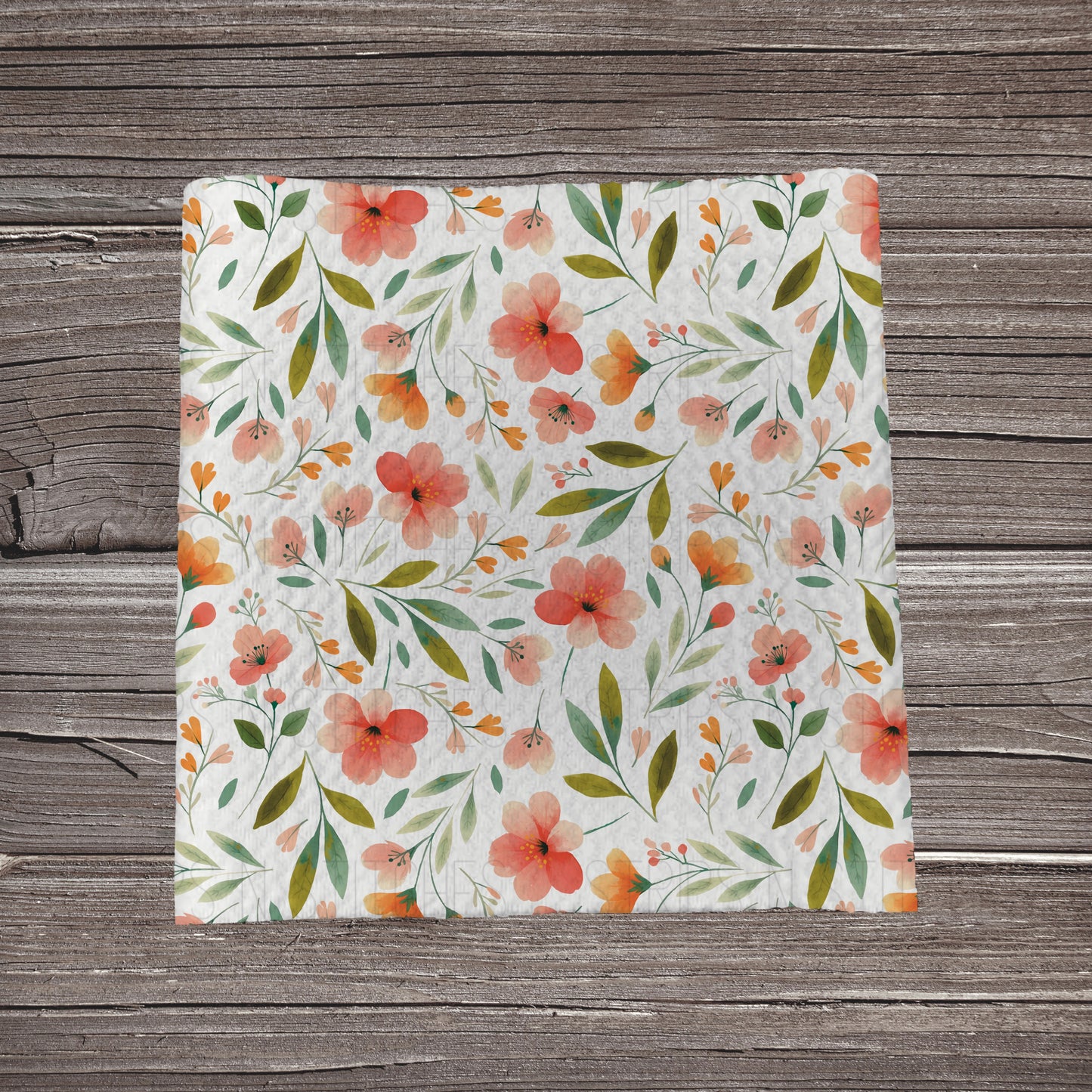 Coral Floral | Fabric Strip- Bow Making- Headwraps- Scrunchies