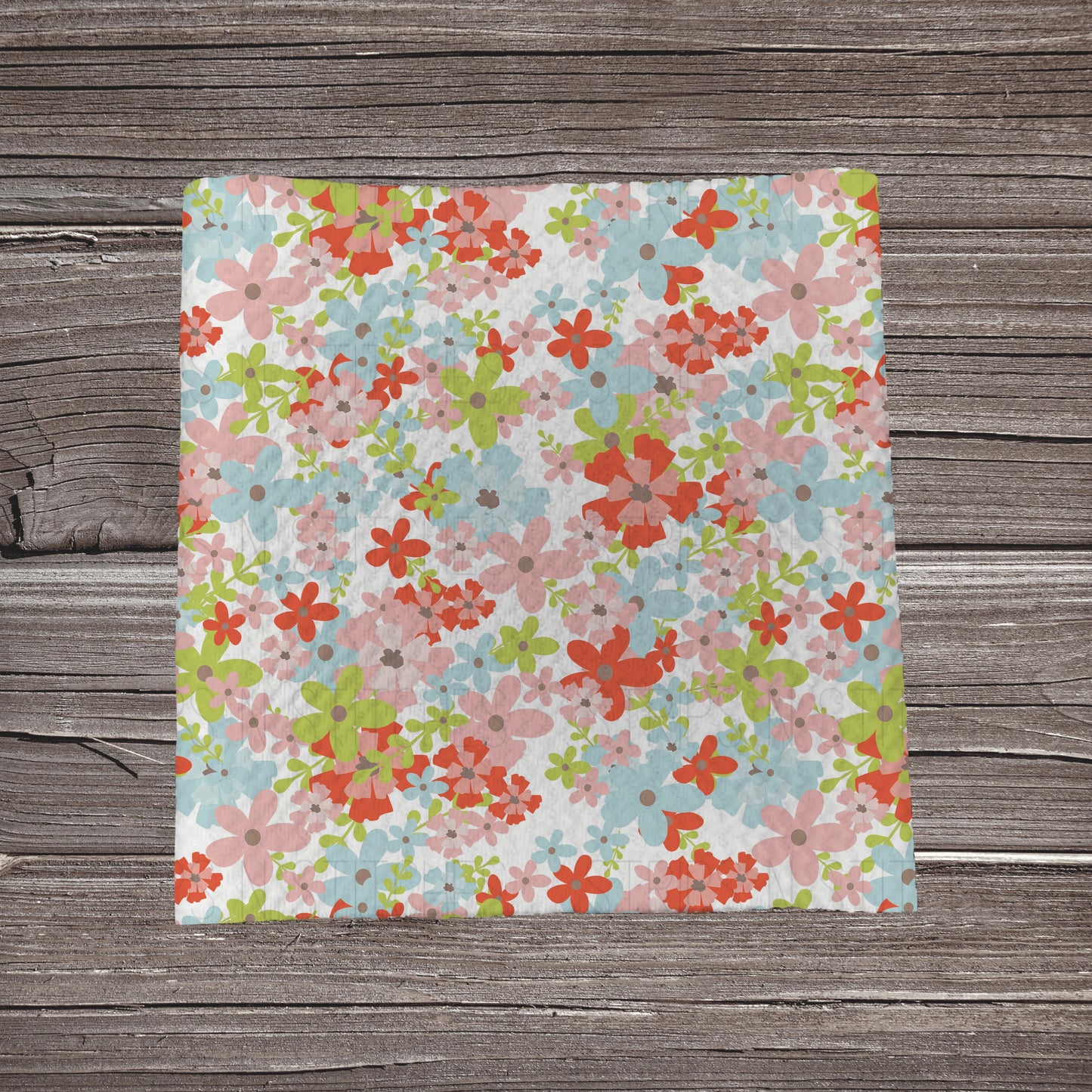 Colorful Stacked Floral | Fabric Strip- Bow Making- Headwraps- Scrunchies
