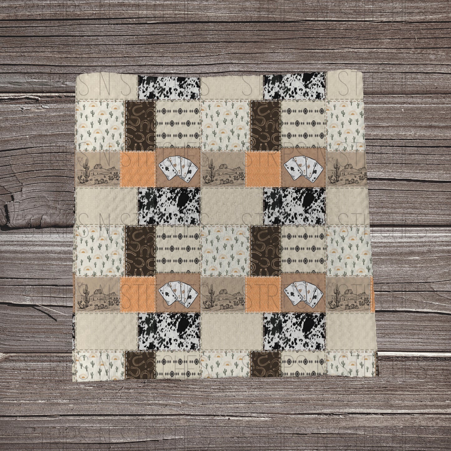 Neutral Western Patchwork | Bullet Fabric Strip | Bow Making | Scrunchie | Headwraps