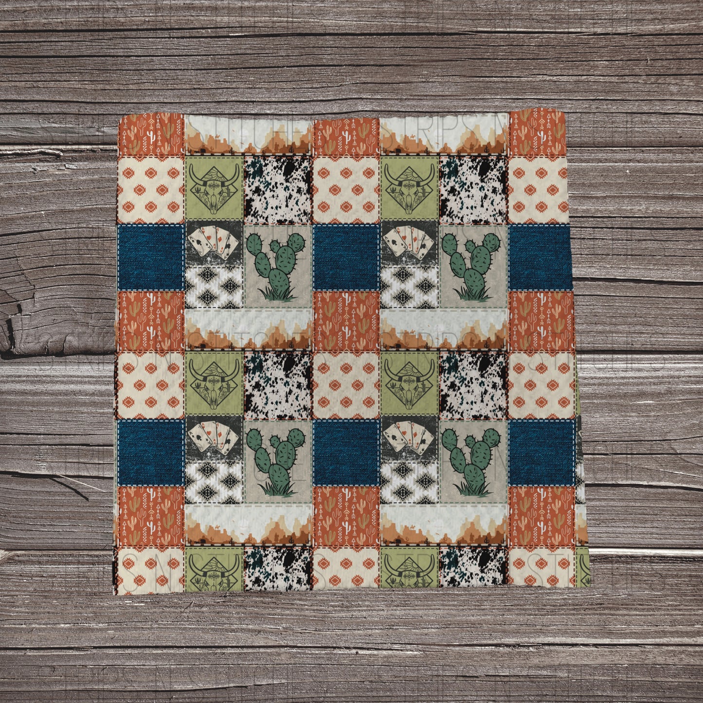 Desert Skulls Western Patchwork | Bullet Fabric Strip | Bow Making | Scrunchie | Headwraps
