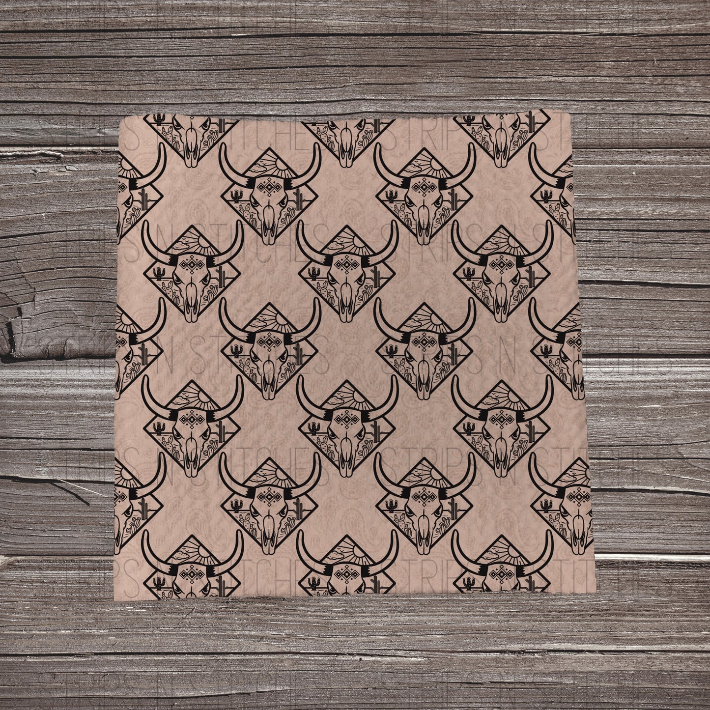 Desert Skulls- Tan | Bullet Fabric Strip | Bow Making | Scrunchie | Headwraps
