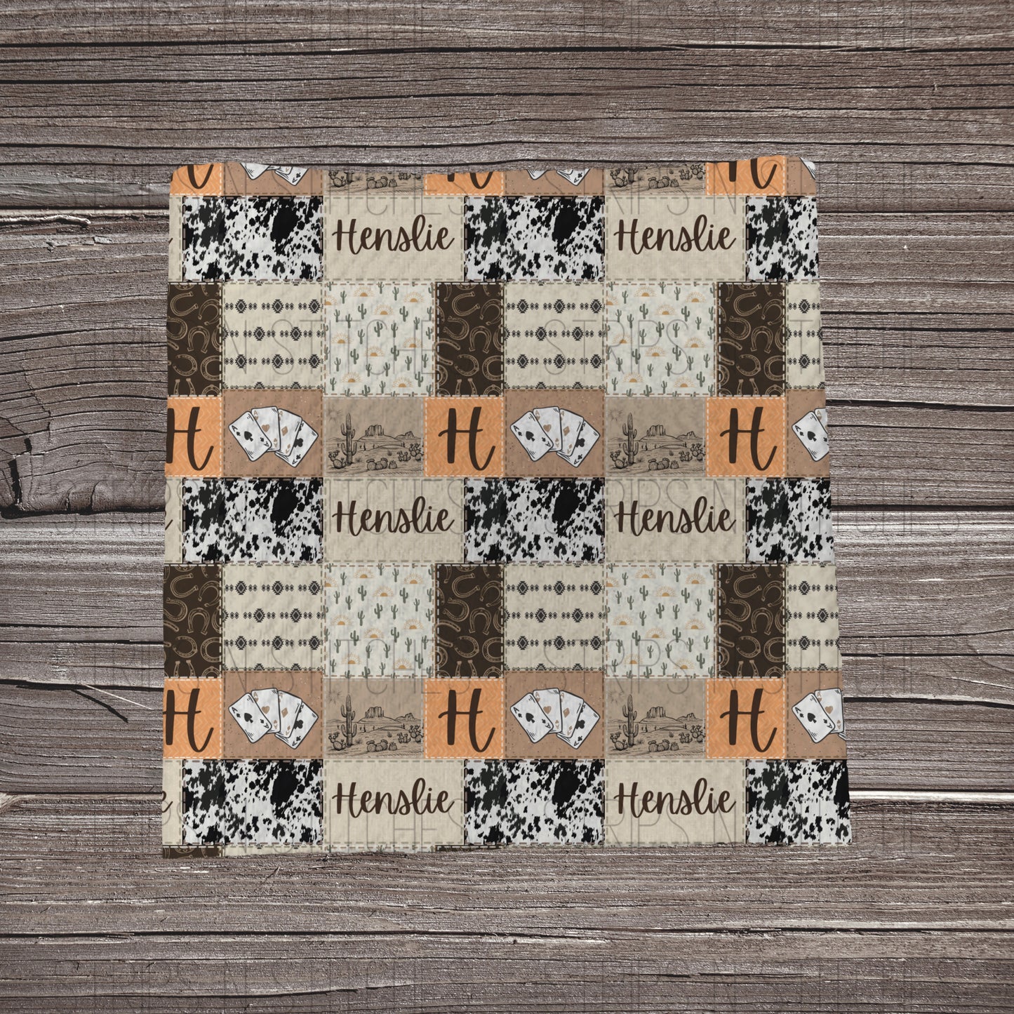 Neutral Western CUSTOM NAME | Bullet Fabric Strip | Bow Making | Scrunchie | Headwraps