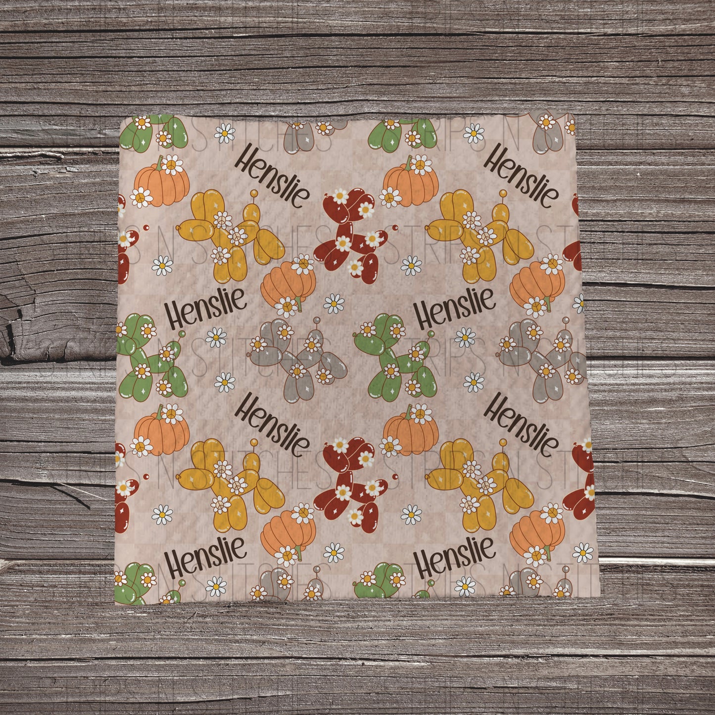 Fall Balloon Dogs CUSTOM NAME | Bullet Fabric Strip | Bow Making | Scrunchie | Headwraps