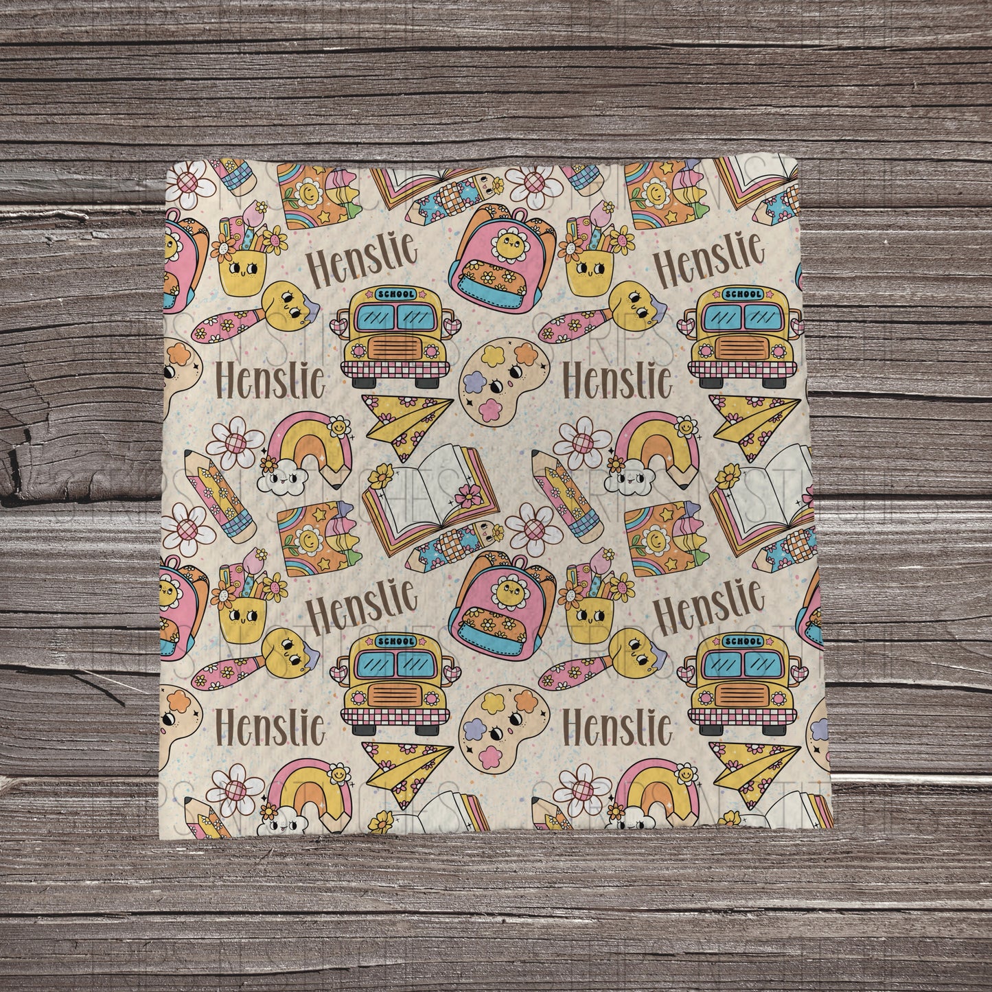 Groovy School - CUSTOM NAME | Bullet Fabric Strip | Bow Making | Scrunchie | Headwraps