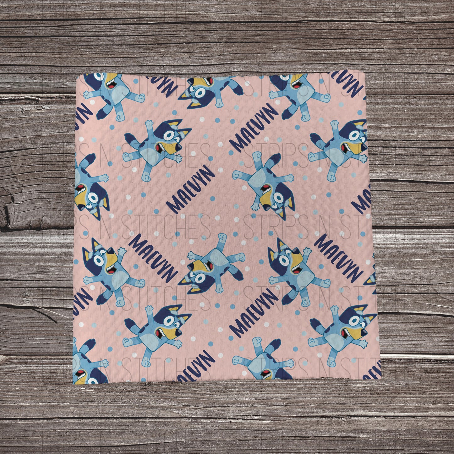 Bluey- CUSTOM NAME | Bullet Fabric Strip | Bow Making | Scrunchie | Headwraps