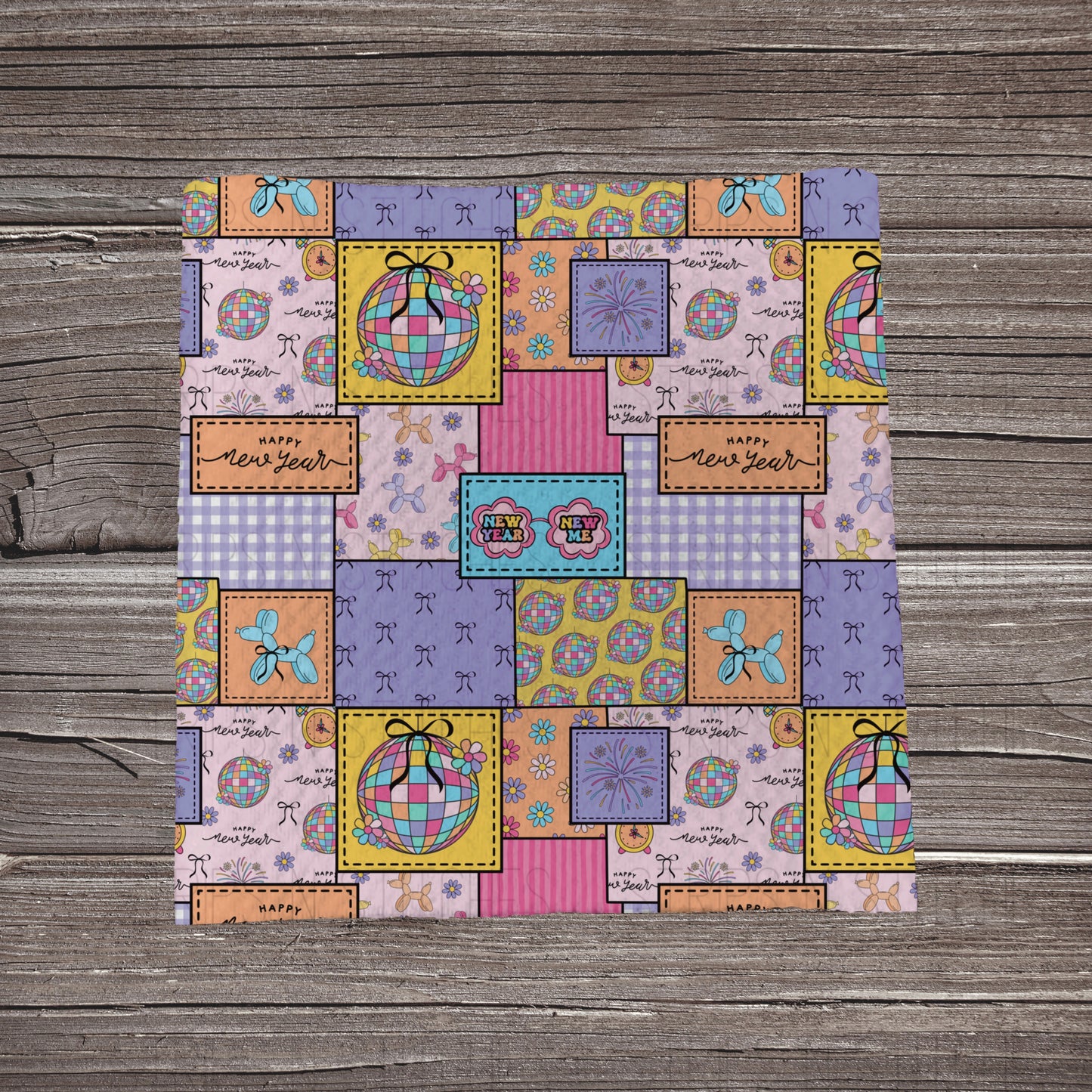 Happy New Year Patchwork | Bullet Fabric Strip | Bow Making | Scrunchie | Headwraps