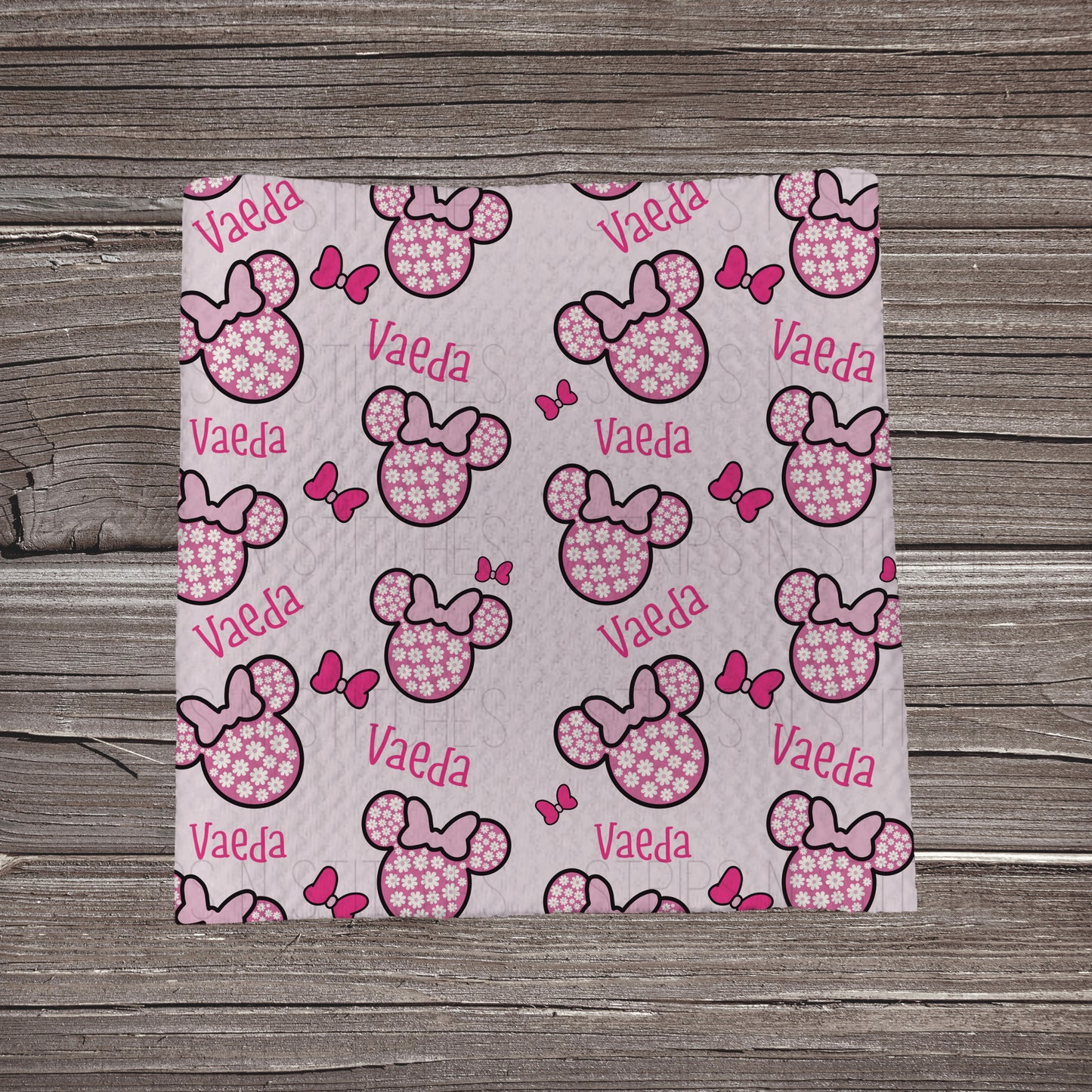 Flower Mouse Heads - CUSTOM NAME | Bullet Fabric Strip | Bow Making | Scrunchie | Headwraps