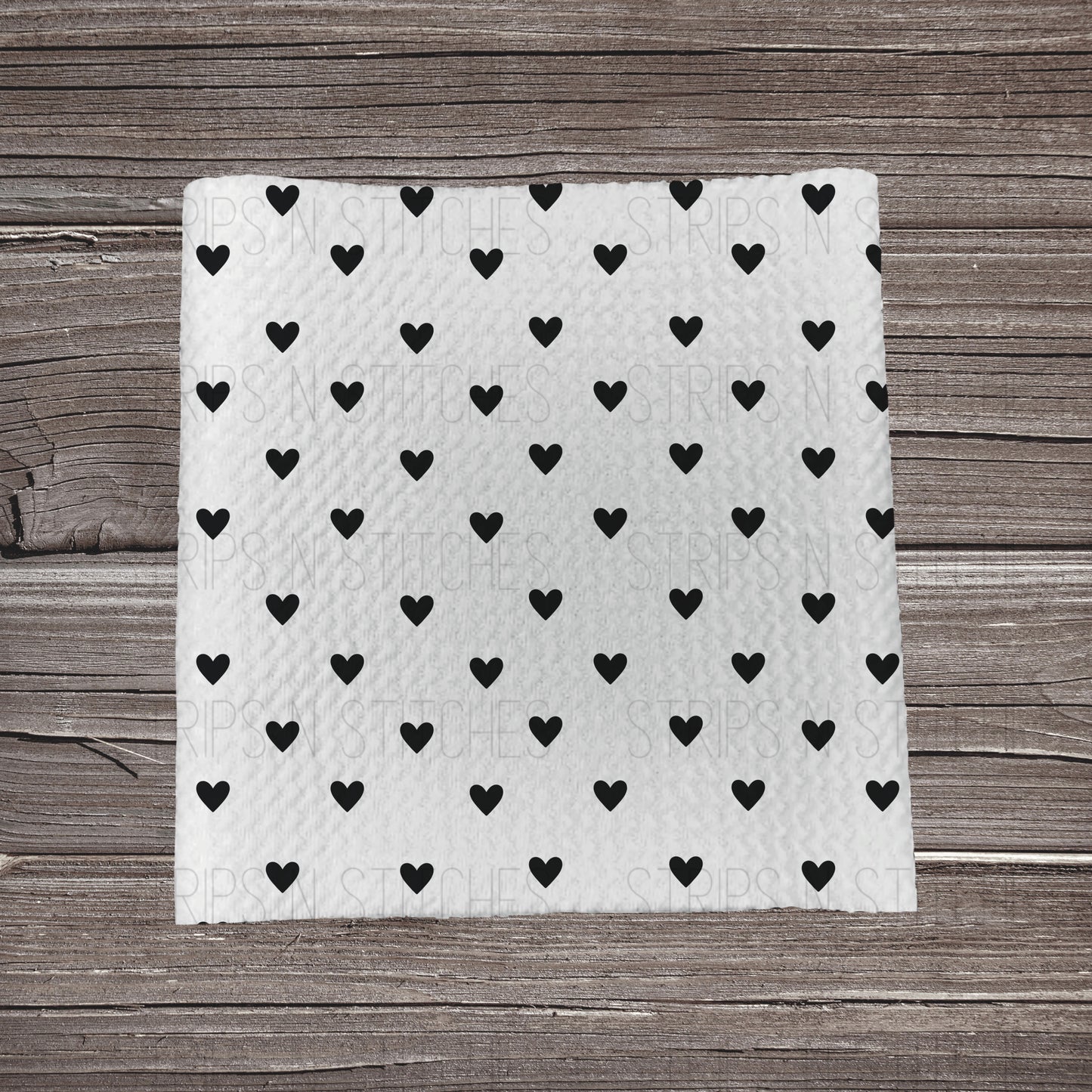 Dainty Heart Scatter- Black | Bullet Fabric Strip | Bow Making | Scrunchie | Headwraps
