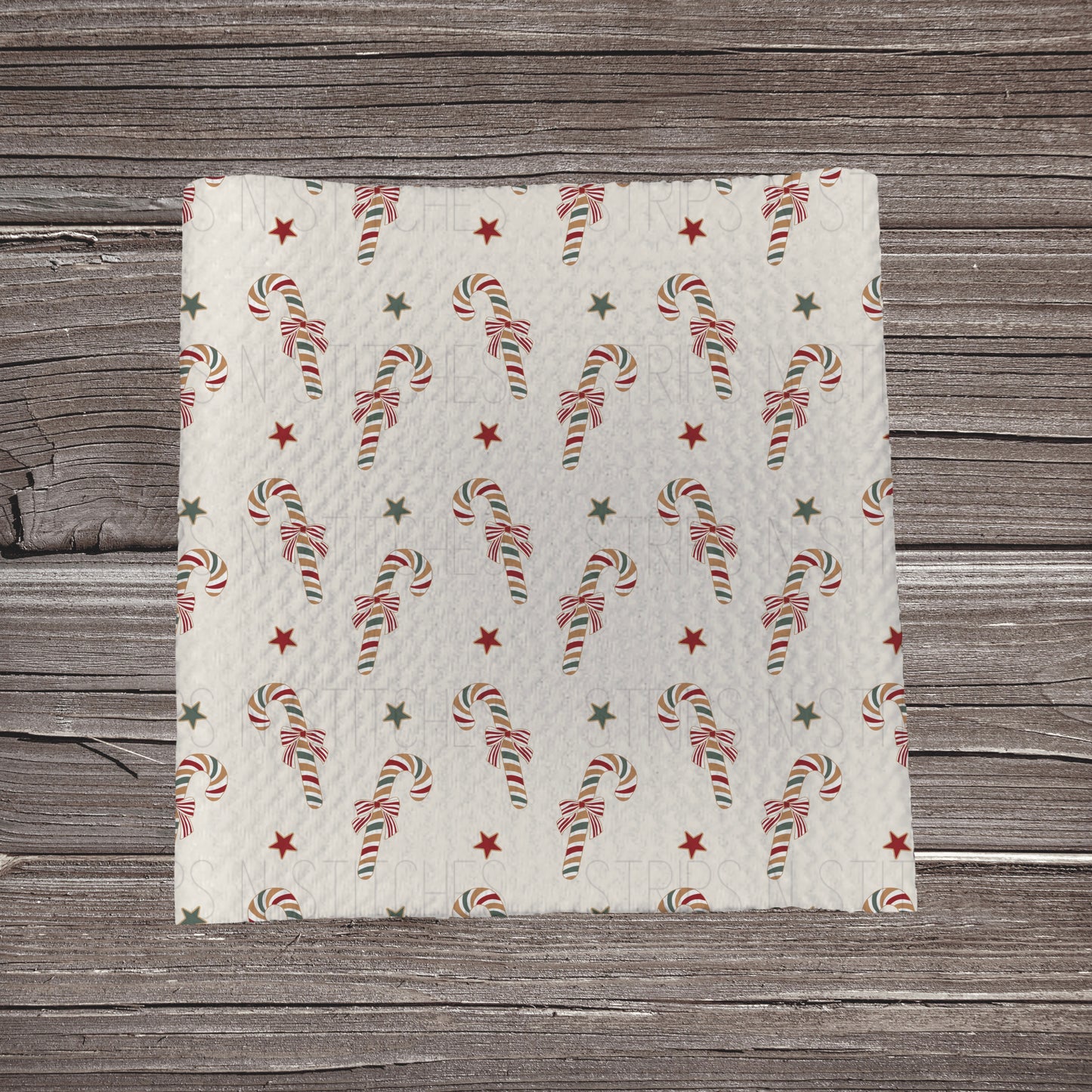Scattered Candy Canes | Fabric Strip- Bow Making- Headwraps- Scrunchies