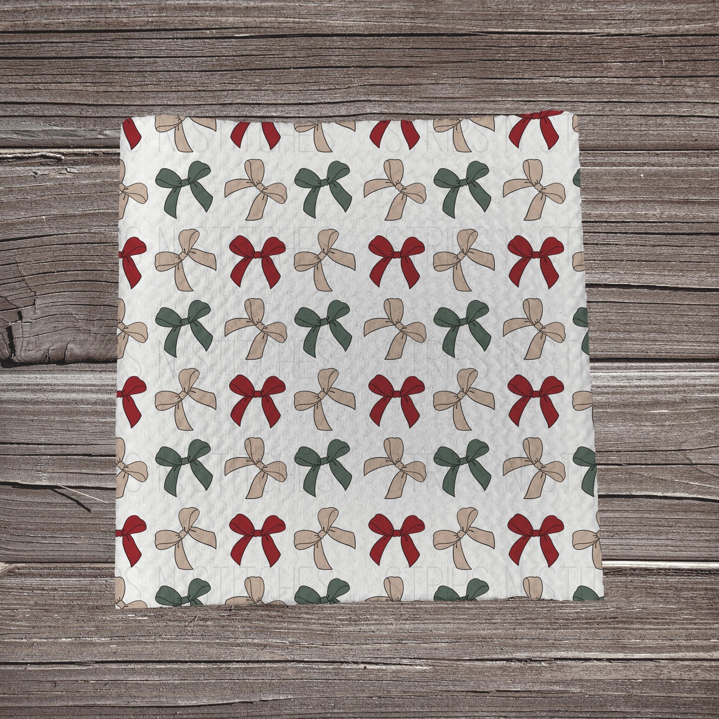 Muted Scattered Christmas Bows | Fabric Strip- Bow Making- Headwraps- Scrunchies