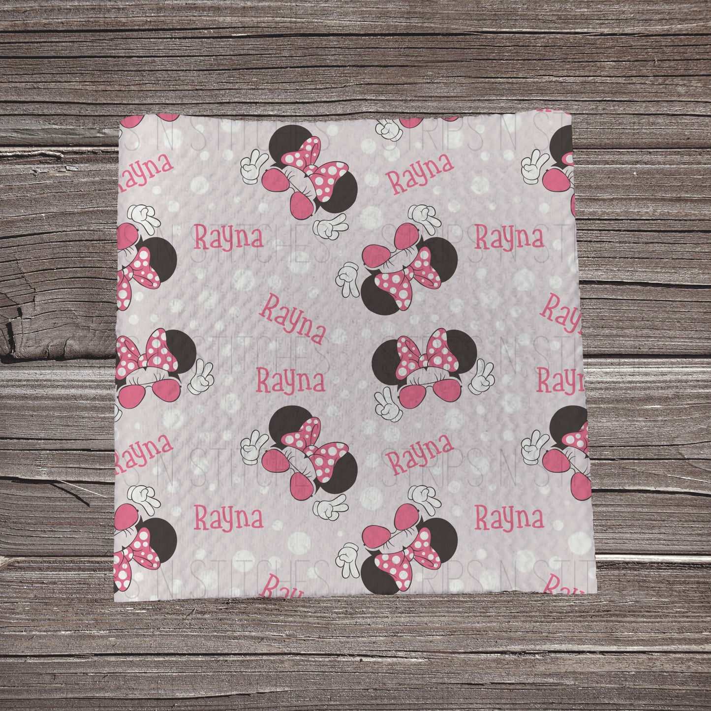 Minnie Mouse - CUSTOM NAME | Bullet Fabric Strip | Bow Making | Scrunchie | Headwraps