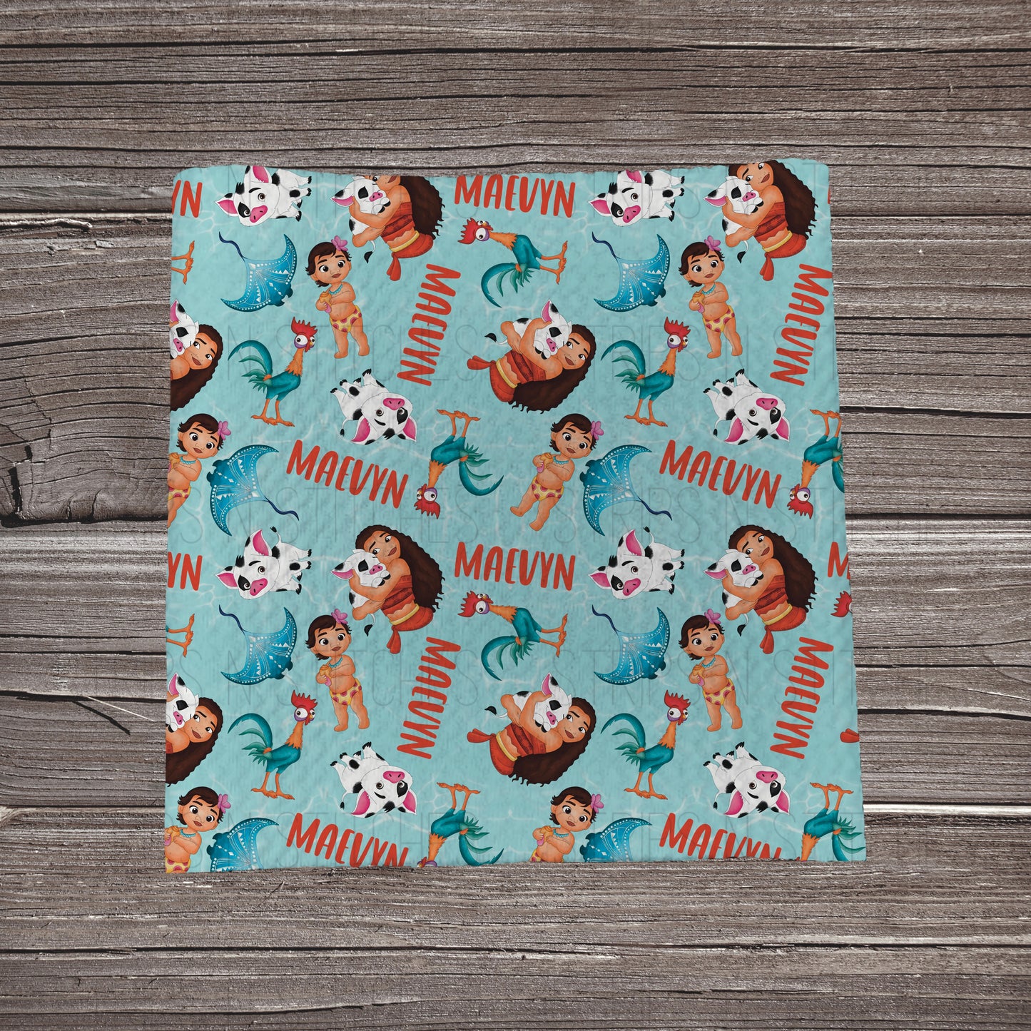 Moana Blue - CUSTOM NAME | Bullet Fabric Strip | Bow Making | Scrunchie | Headwraps