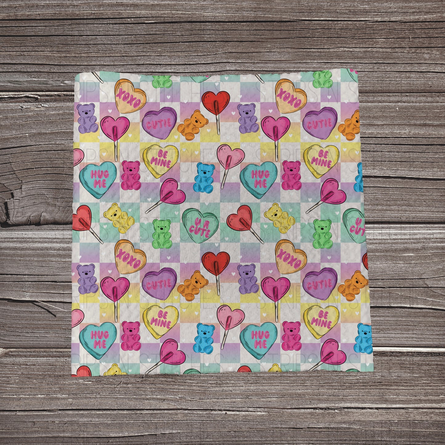 Ombre Checkered Valentine Sweets | Bullet Fabric Strip | Bow Making | Scrunchie | Headwraps