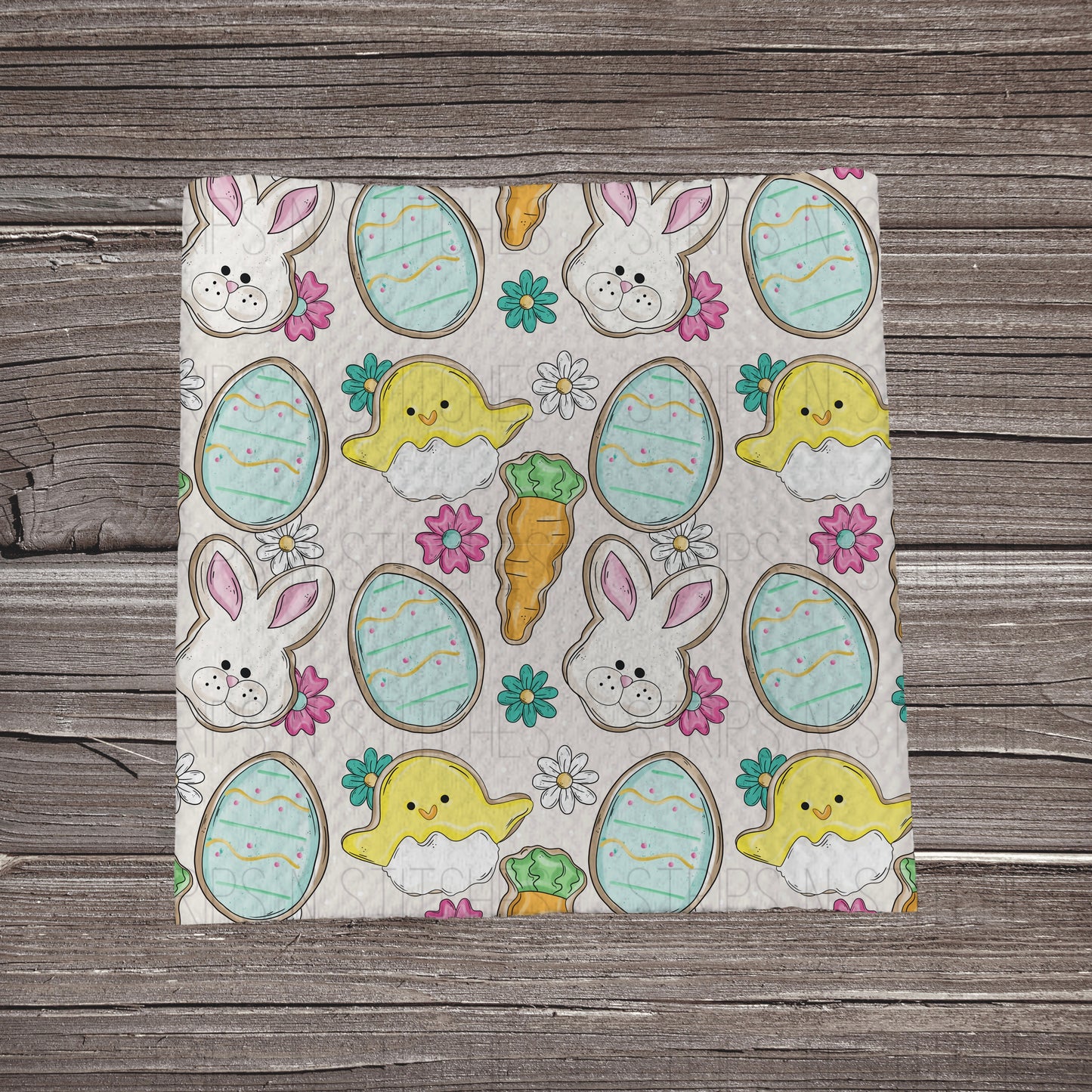 Easter Cookies White | Bullet Fabric Strip | Bow Making | Scrunchie | Headwraps