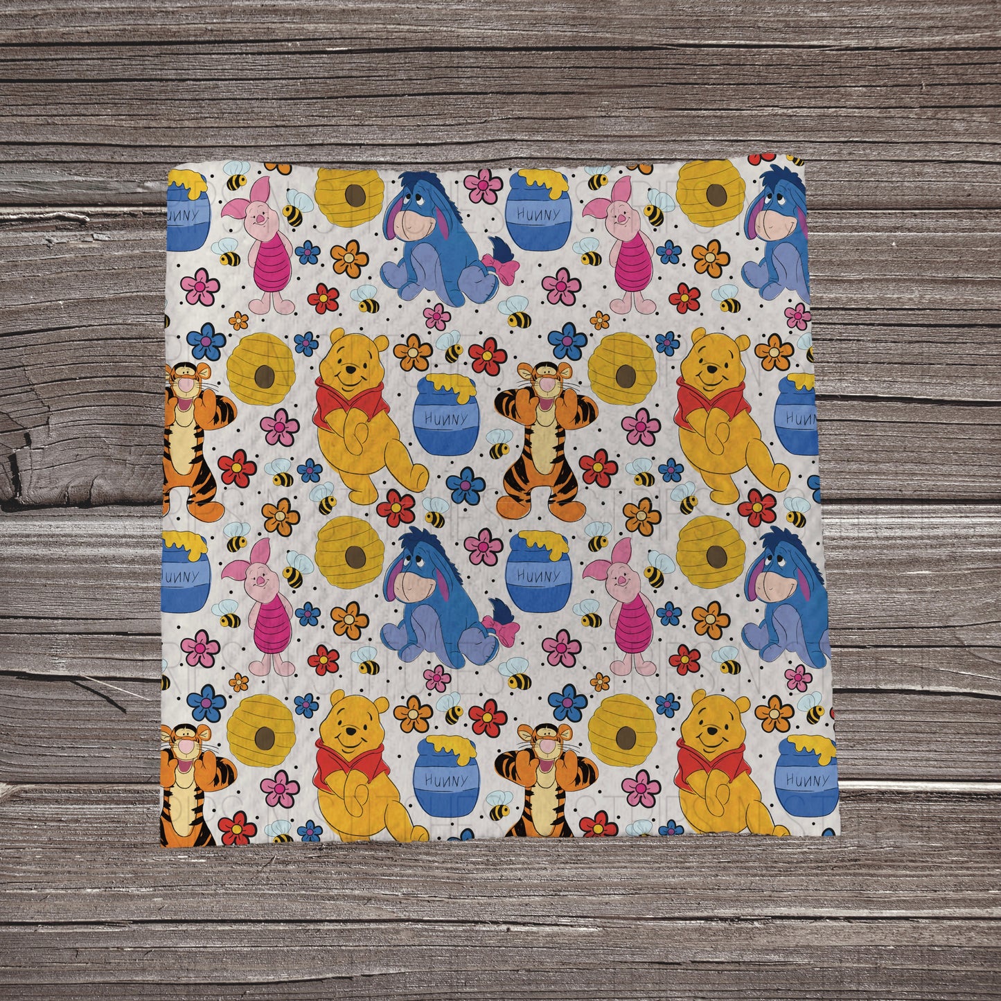 Sunny Bear Adventures - White | Bullet Fabric Strip | Bow Making | Scrunchie | Headwraps