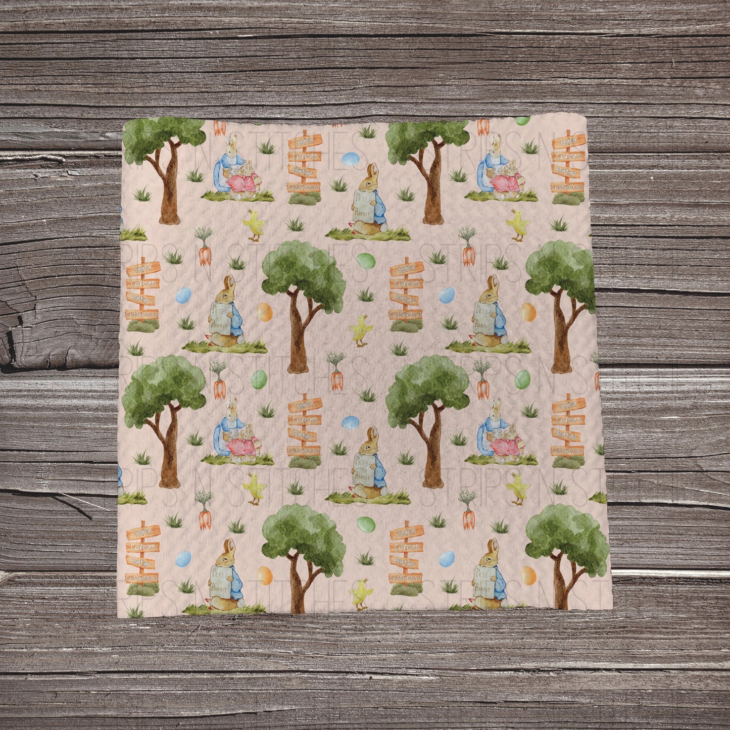 Here Comes Peter Cottontail- Peach | Bullet Fabric Strip | Bow Making | Scrunchie | Headwraps