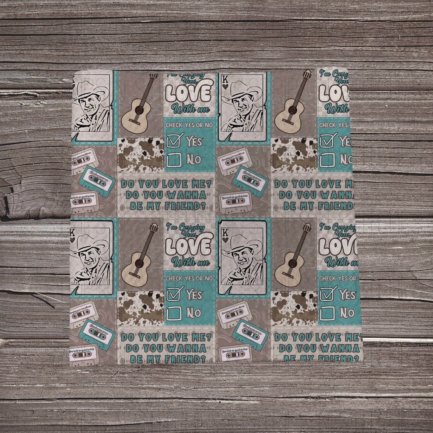 Check Yes or No Turquoise | Bullet Fabric Strip | Bow Making | Scrunchie | Headwraps