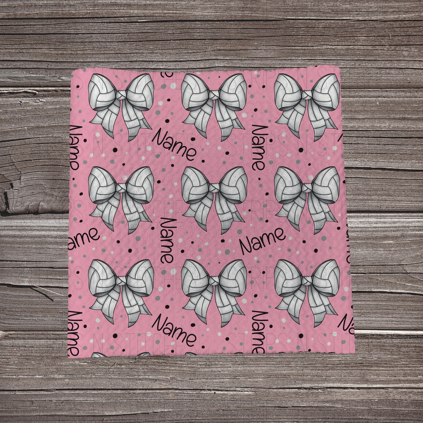 Volleyball Bows- Pink - CUSTOM NAME *SHOP EXCLUSIVE PRINT* | Bullet Fabric Strip | Bow Making | Scrunchie | Headwraps