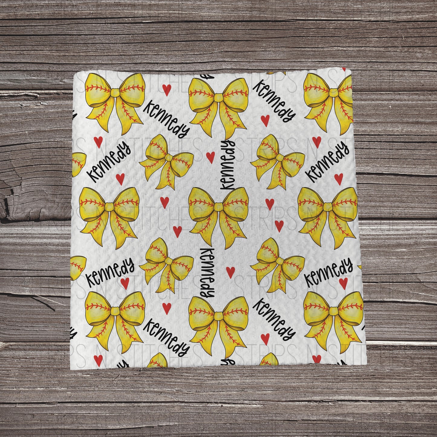 Softball Bows - CUSTOM NAME *SHOP EXCLUSIVE PRINT* | Bullet Fabric Strip | Bow Making | Scrunchie | Headwraps