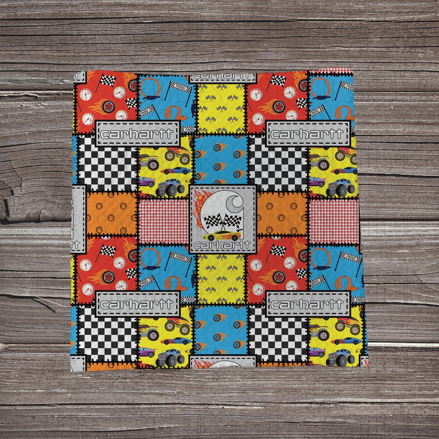 Racing Carhartt Patchwork | Fabric Strip | Bow Making | Headwrap | Scrunchies