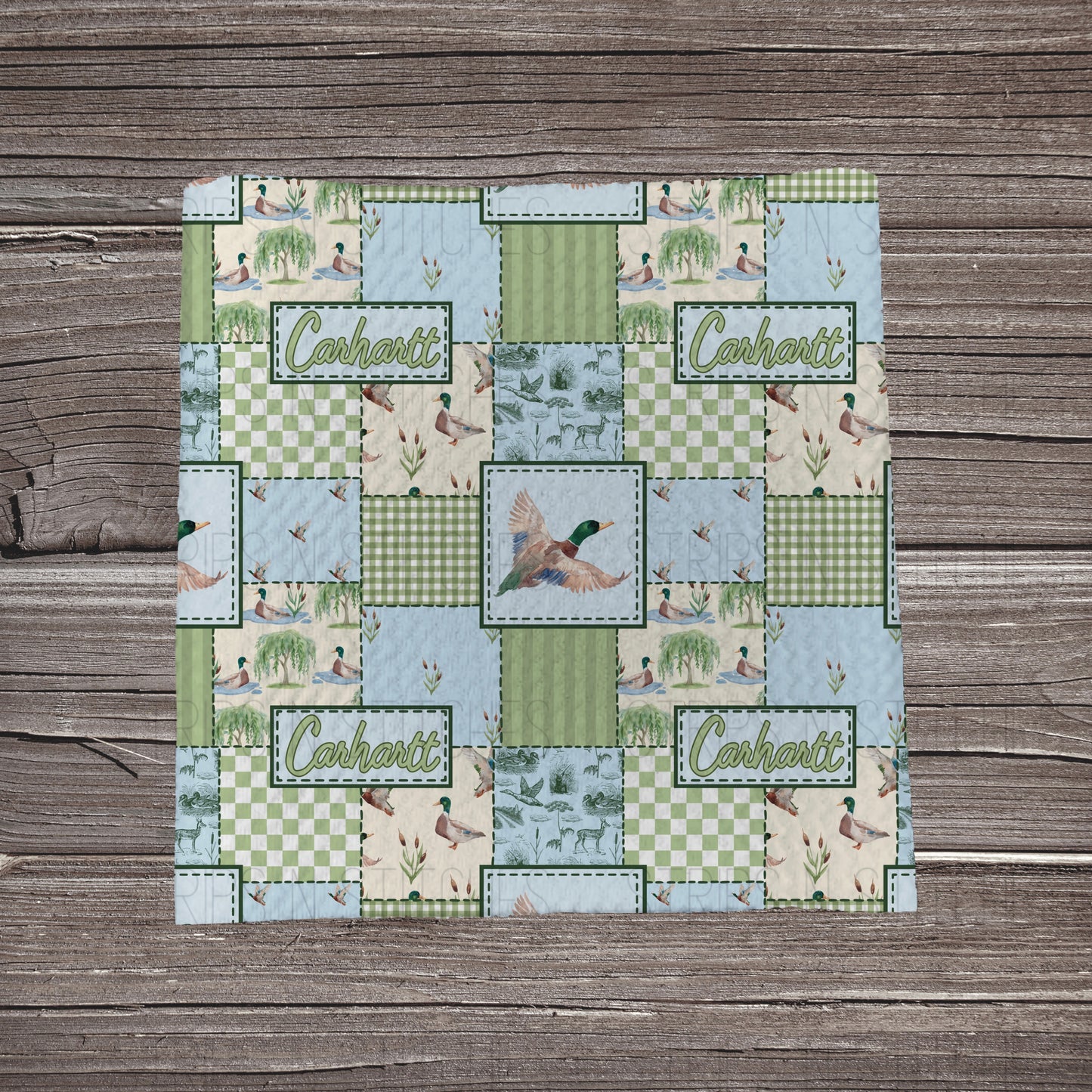 Mallard Carhartt Patchwork | Fabric Strip | Bow Making | Headwrap | Scrunchies