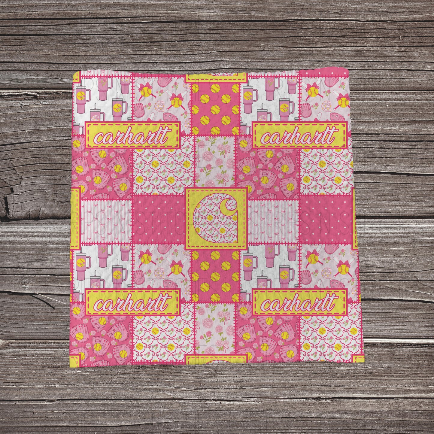 Softball Carhartt Patchwork | Fabric Strip | Bow Making | Headwrap | Scrunchies