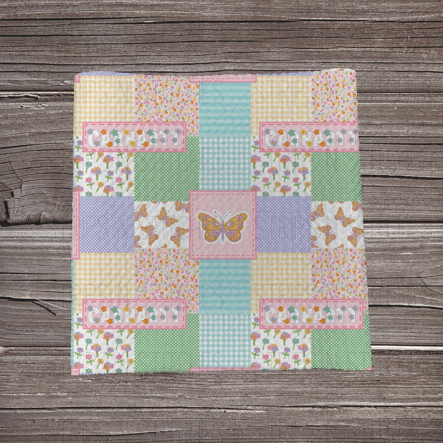 Butterfly Floral Carhartt Patchwork | Fabric Strip | Bow Making | Headwrap | Scrunchies